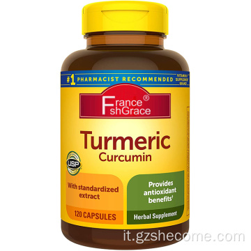 Supplemento di curcuma Supporto antiossidante Capsule di curcumina